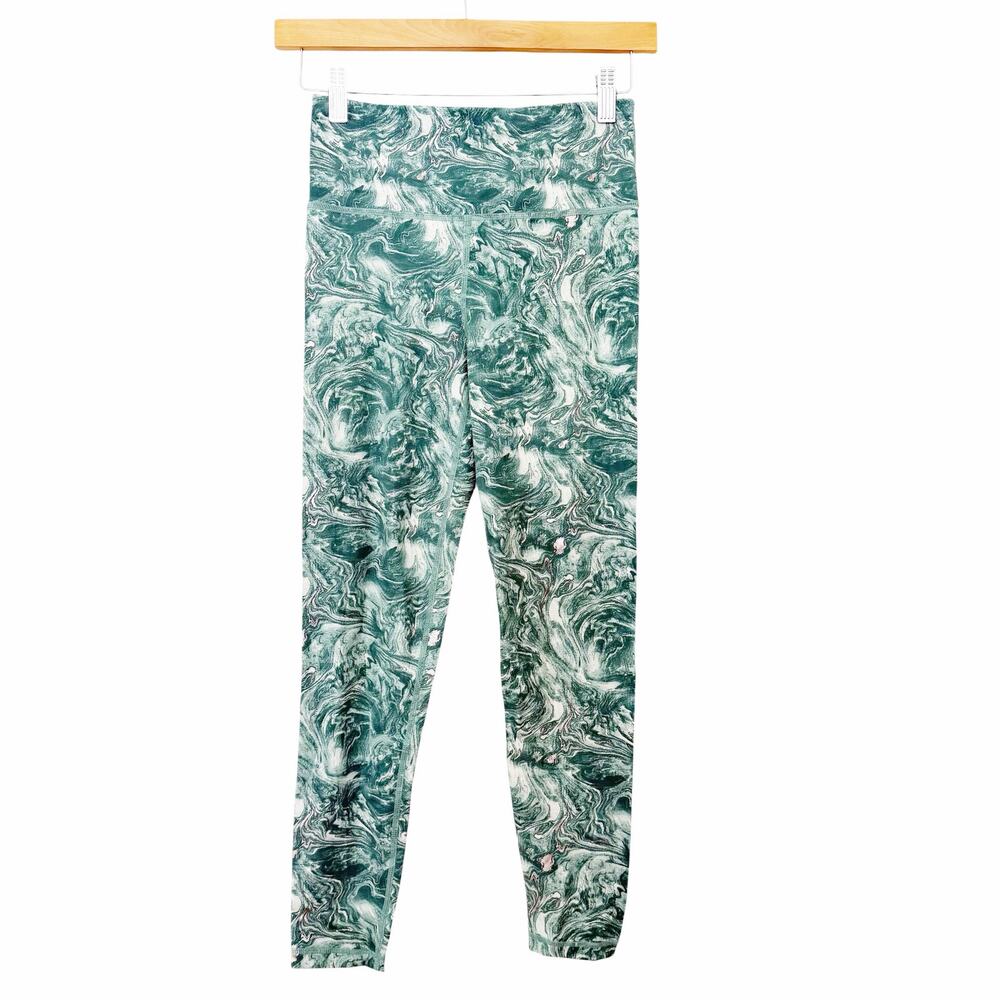 Sweaty Betty Green Printed 7/8 Length Leggings Sz XS